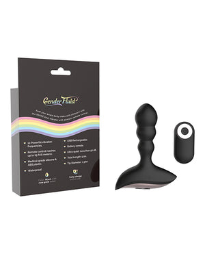 Gender Fluid Gender Fluid Shake Anal Vibe w/Remote - Black - Image 2