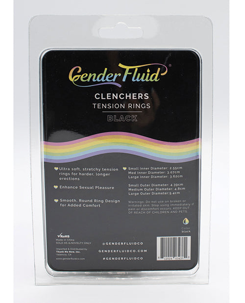 Gender Fluid Gender Fluid Clincher Tension Ring Set - Black - Image 2