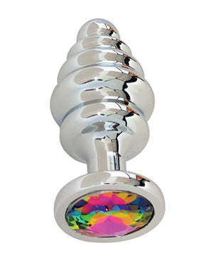 Gender Fluid Gender Fluid Excite! Ribbed Plug - Silver - Image 4