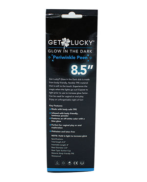 Get Lucky Get Lucky 8.5" Glow in the Dark Periwinkle Peen Dildo - Image 2