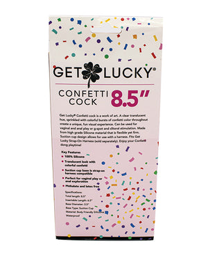 Get Lucky Get Lucky 8.5" Real Skin Confetti Cock - Multi Color - Image 2