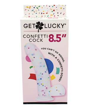 Get Lucky Get Lucky 8.5" Real Skin Confetti Cock - Multi Color - Image 3