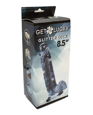 Get Lucky Get Lucky 8.5" Real Skin Glitter Dick - Clear