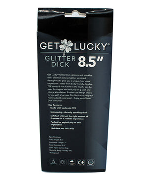 Get Lucky Get Lucky 8.5" Real Skin Glitter Dick - Clear - Image 2