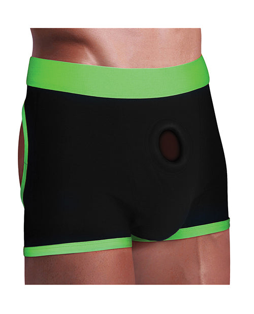 Get Lucky Get Lucky Strap On Boxers - M-L Black/Green - Image 2