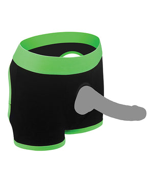 Get Lucky Get Lucky Strap On Boxers - M-L Black/Green - Image 4
