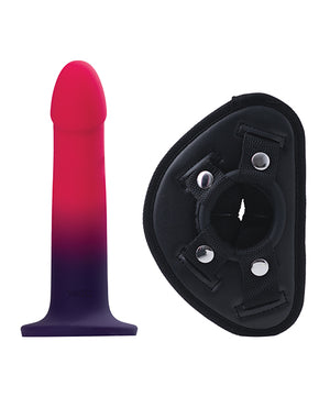 VeDO VeDO Duo Silcone Dildo w/Harness - Pink/Purple - Image 5