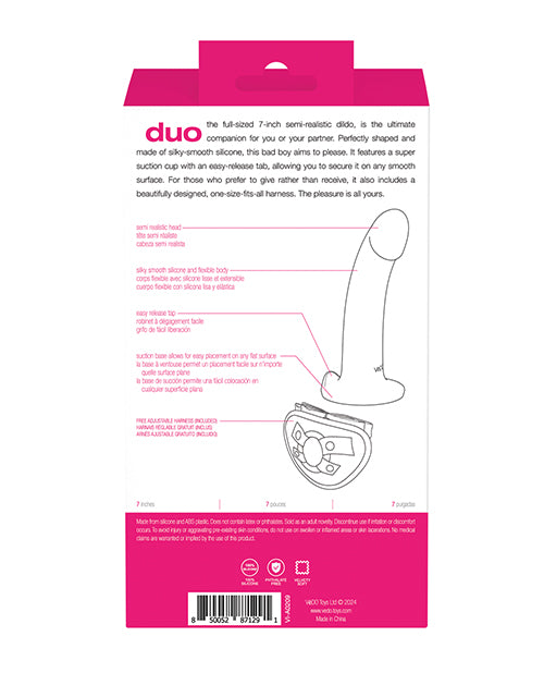 VeDO VeDO Duo Silcone Dildo w/Harness - Pink/Purple