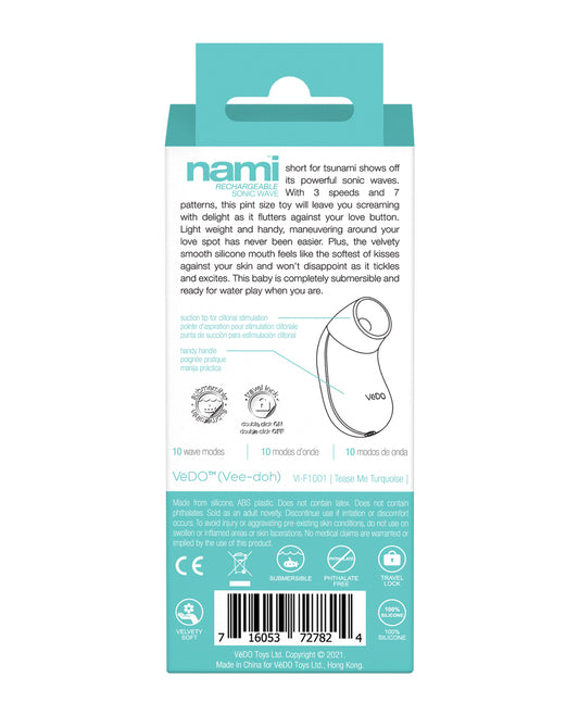 VeDO VeDo Nami Rechargeable Sonic Wave - Tease Me Turquoise - Image 2