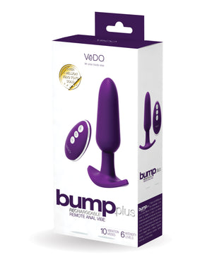 VeDO VeDO Bump Plus Rechargeable Remote Control Anal Vibe - Deep Purple - Image 3