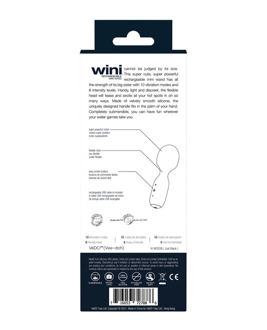 VeDO VeDo Wini Rechargeable Mini Wand - Just Black - Image 2