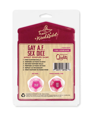 Wood Rocket Wood Rocket Gay AF Lesbian Couples Sex Dice Game - Fuchsia - Image 4