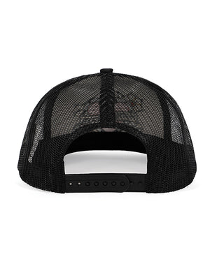 Wood Rocket Wood Rocket Tattoo Heart Mother Fucker Trucker Hat - Black/White - Image 4