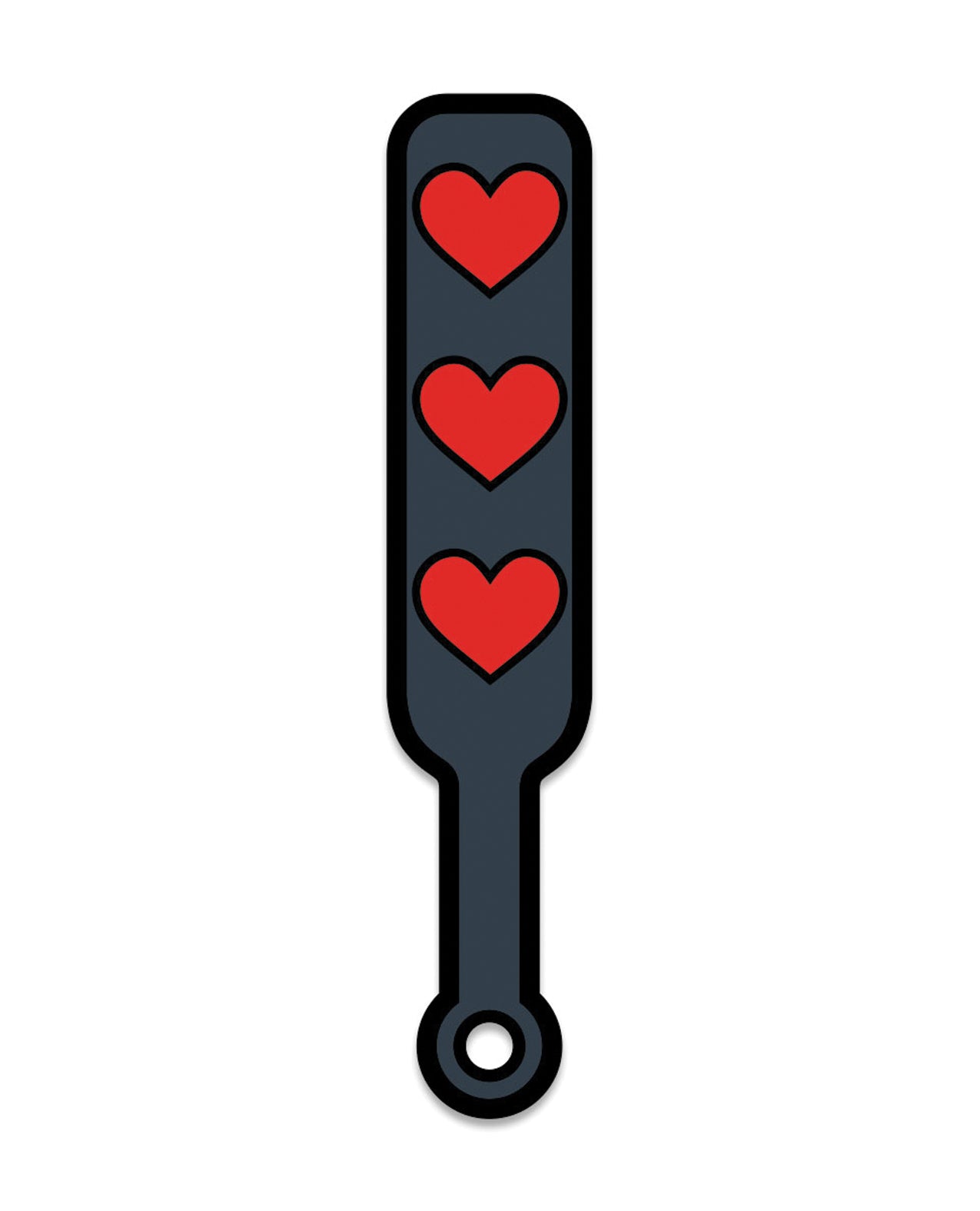 Wood Rocket Wood Rocket Sex Toy Hearts Paddle Pin - Black/Red