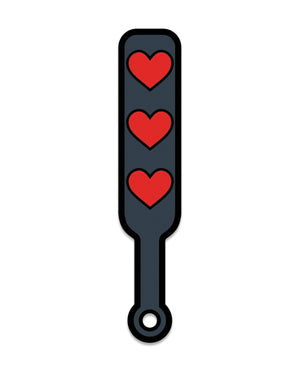 Wood Rocket Wood Rocket Sex Toy Hearts Paddle Pin - Black/Red