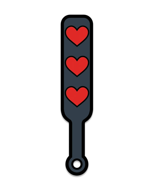 Wood Rocket Wood Rocket Sex Toy Hearts Paddle Pin - Black/Red