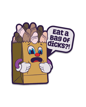 Wood Rocket Wood Rocket Fuck Buddies Eat a Bag of Dicks Pin - Multi Color