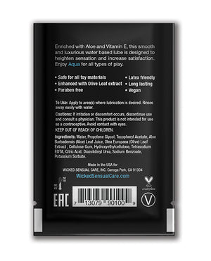 Wicked Sensual Care Wicked Sensual Care Aqua Waterbased Lubricant - .1 oz Fragrance Free - Image 2