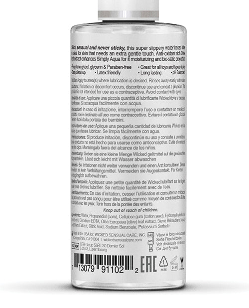Wicked Sensual Care Wicked Sensual Care Simply Aqua Waterbased Lubricant - 2.3 oz - Image 2