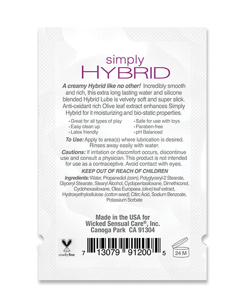 Wicked Sensual Care Wicked Sensual Care Simply Hybrid Lubricant - .1 oz