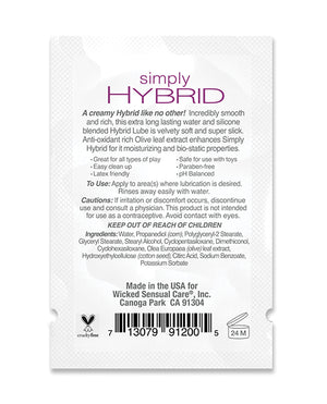 Wicked Sensual Care Wicked Sensual Care Simply Hybrid Lubricant - .1 oz