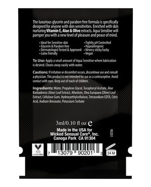 Wicked Sensual Care Wicked Sensual Care Hypoallergenic Aqua Sensitive Water Based Lubricant - .1 oz - Image 2