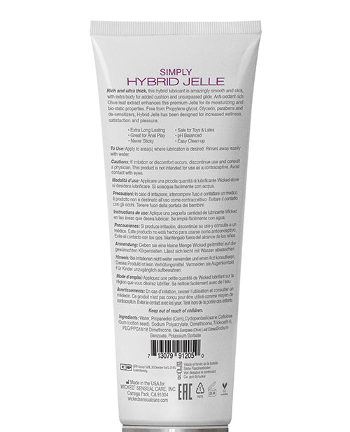 Wicked Sensual Care Wicked Sensual Care Simply Hybrid Jelle Lubricant - 4 oz - Image 2