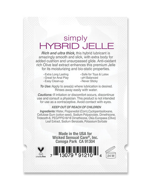 Wicked Sensual Care Wicked Sensual Care Simply Hybrid Jelle Lubricant - .1 oz