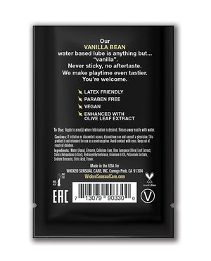 Wicked Sensual Care Wicked Sensual Care Waterbased Lubricant - .1 oz Vanilla Bean - Image 2