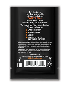 Wicked Sensual Care Wicked Sensual Care Waterbased Lubricant - .1 oz Sweet Peach - Image 2