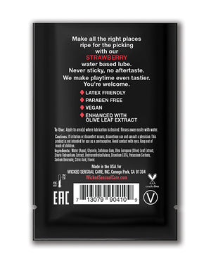 Wicked Sensual Care Wicked Sensual Care Waterbased Lubricant - .1 oz Strawberry - Image 2