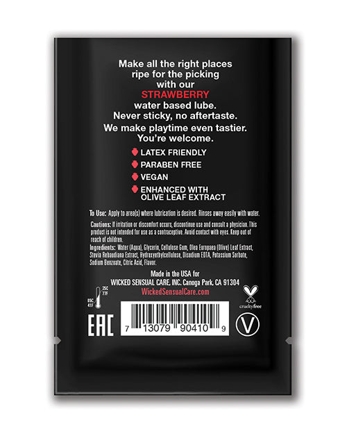 Wicked Sensual Care Wicked Sensual Care Waterbased Lubricant - .1 oz Strawberry - Image 2