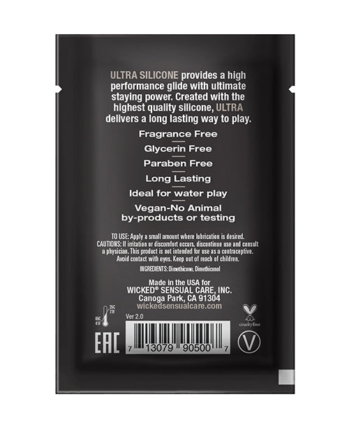 Wicked Sensual Care Wicked Sensual Care Ultra Silicone Based Lubricant - .1 oz Fragrance Free - Image 2