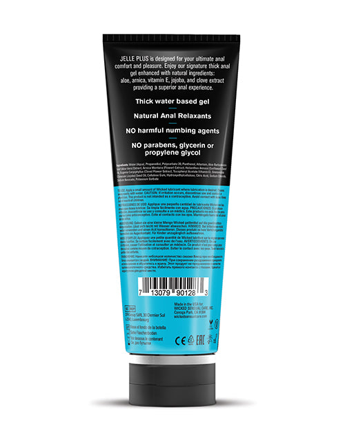 Wicked Sensual Care Jelle Plus Water Based Anal Lubricant with Relaxants - 8 oz - Image 2