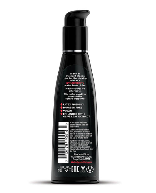 Wicked Sensual Care Wicked Sensual Care Aqua Water Based Lubricant - 4 oz Strawberry - Image 2