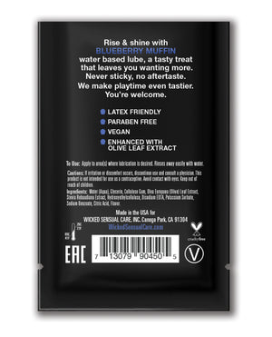 Wicked Sensual Care Wicked Sensual Care Water Based Lubricant - .1 oz Blueberry Muffin - Image 2