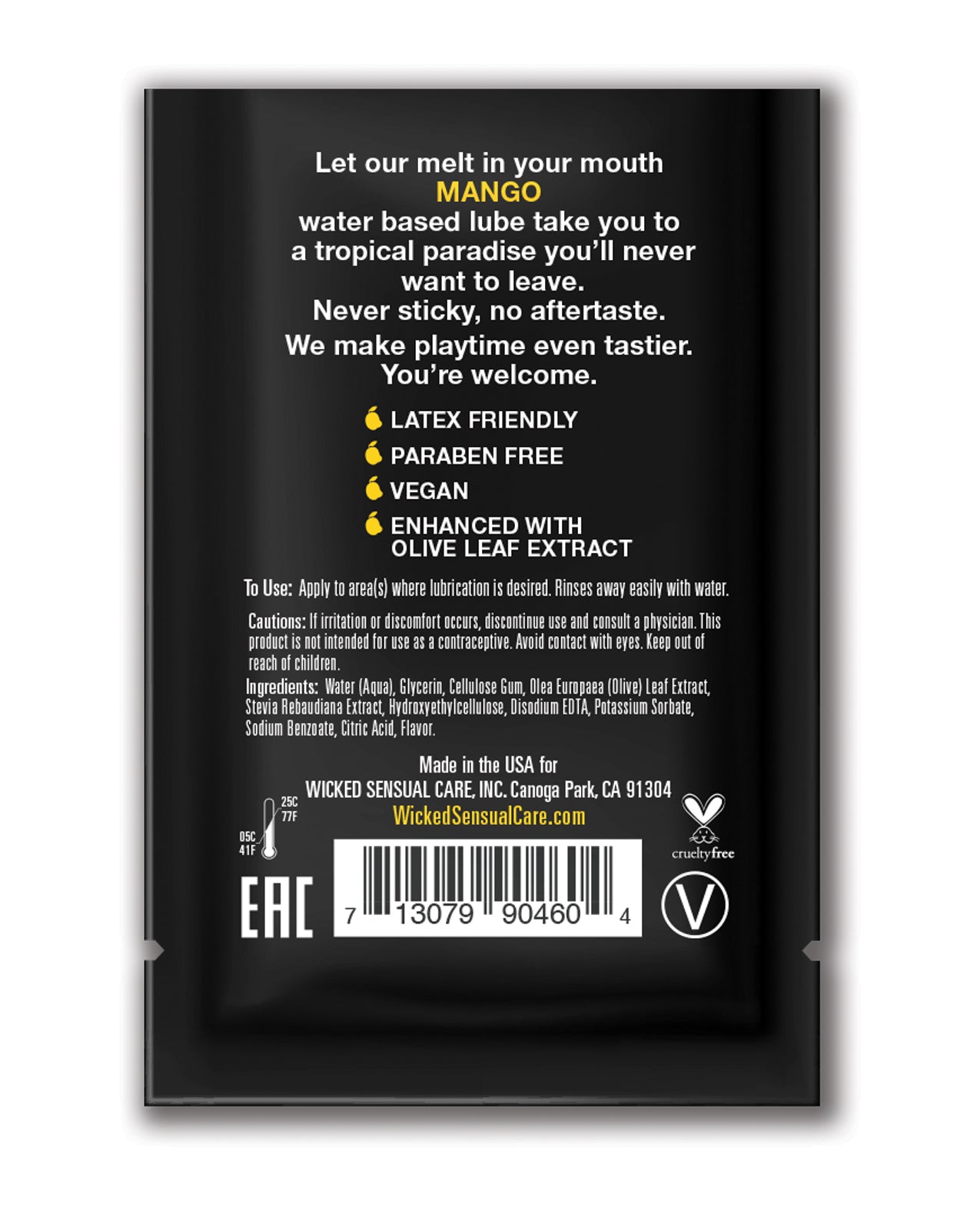 Wicked Sensual Care Wicked Sensual Care Water Based Lubricant - .1 oz Mango