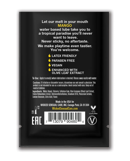Wicked Sensual Care Wicked Sensual Care Water Based Lubricant - .1 oz Mango