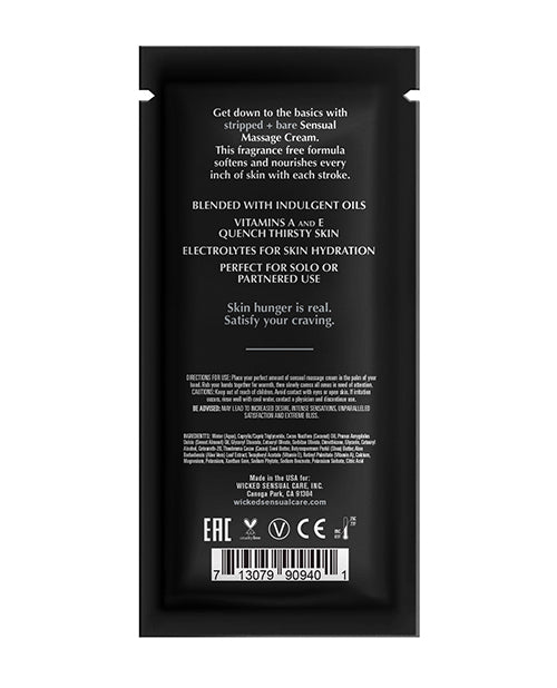 Wicked Sensual Care Wicked Sensual Care Stripped &amp; Bare Unscented Massage Cream - .34 oz - Image 2