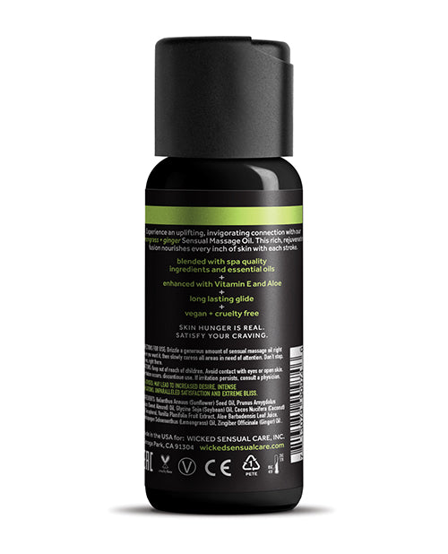 Wicked Sensual Care Wicked Sensual Care Lemongrass &amp; Ginger Massage Oil - 4 oz - Image 2