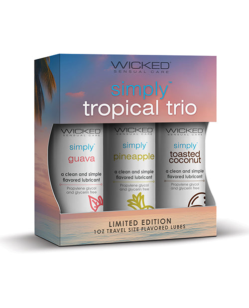 Wicked Sensual Care Wicked Sensual Care Tropical Trio Travel Size Flavored Lubes - 1 oz Bottles