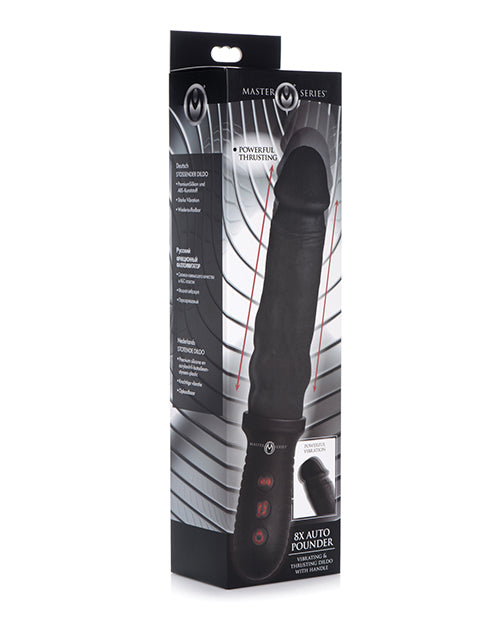 Master Series Master Series 8X Auto Pounder Vibrating &amp; Thrusting Dildo w/Handle - Black