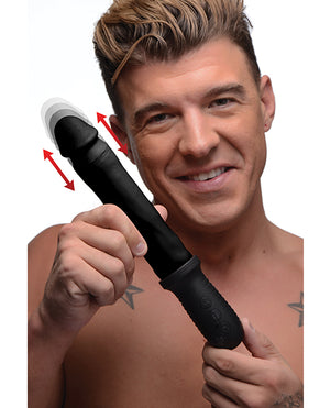 Master Series Master Series 8X Auto Pounder Vibrating &amp; Thrusting Dildo w/Handle - Black - Image 5
