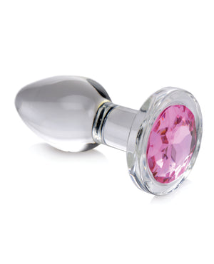 BootySparks Booty Sparks Pink Gem Glass Anal Plug - Small - Image 4