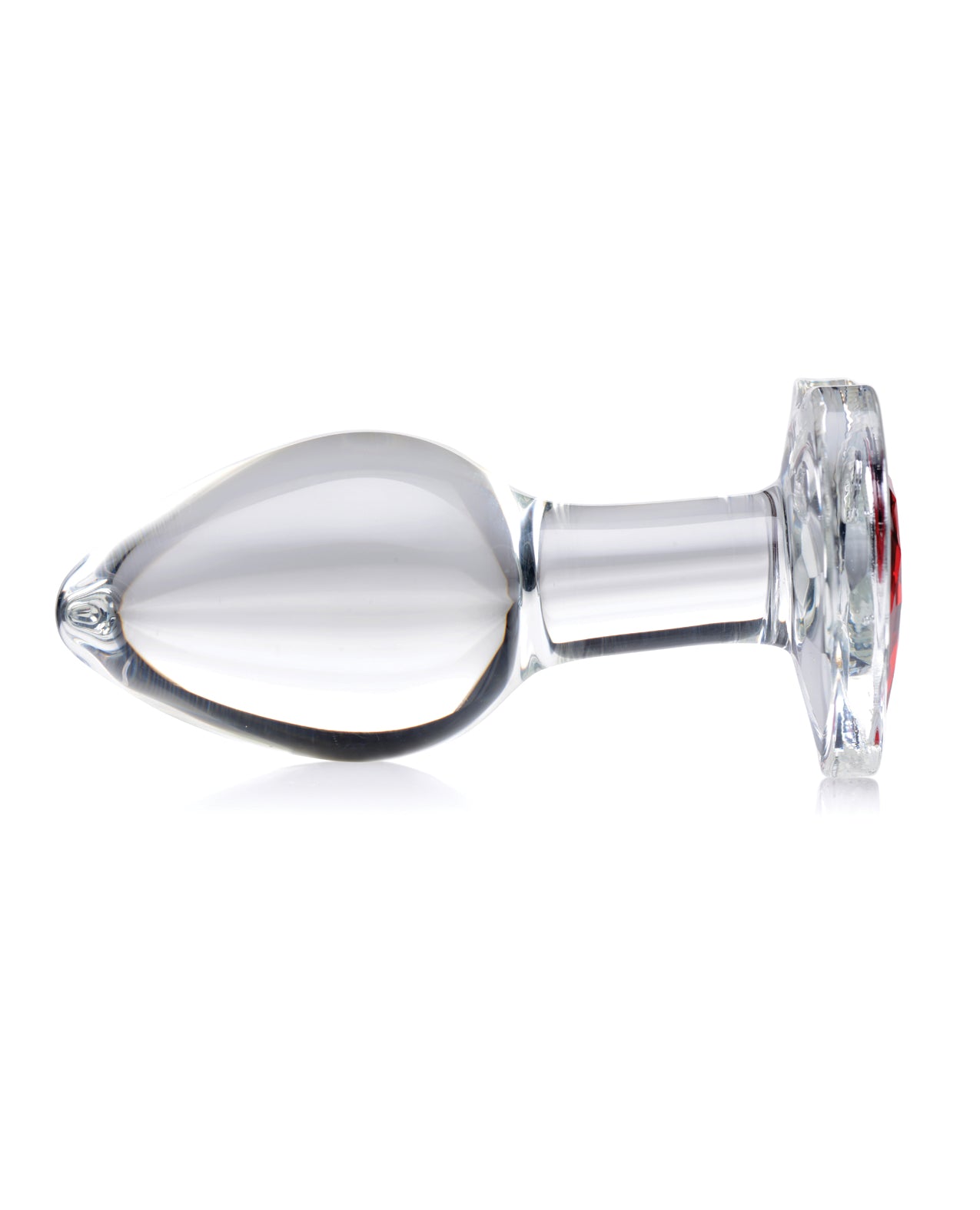 BootySparks Booty Sparks Red Heart Gem Glass Anal Plug - Medium