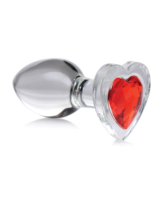 BootySparks Booty Sparks Red Heart Gem Glass Anal Plug - Medium - Image 2