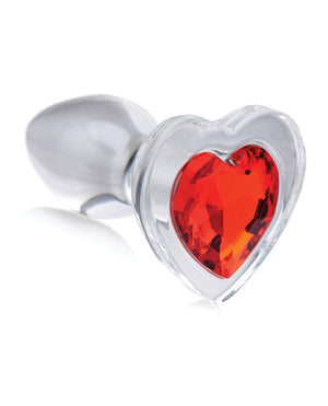 BootySparks Booty Sparks Red Heart Gem Glass Anal Plug - Small - Image 4