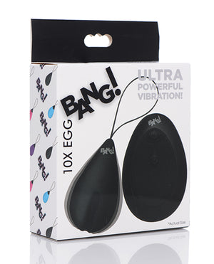 Bang! Bang! 10X Silicone Vibrating Egg - Black
