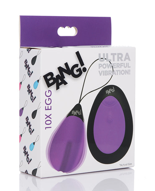 Bang! Bang! 10X Silicone Vibrating Egg - Purple
