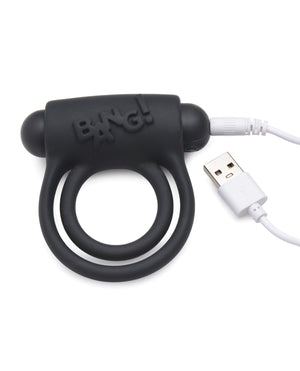Bang! Bang! Vibrating Cock Ring &amp; Bullet w/Remote Control - Black - Image 5